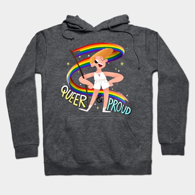 Queer & Proud - L heart Hoodie by Gummy Illustrations